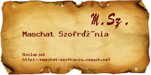 Maschat Szofrónia névjegykártya